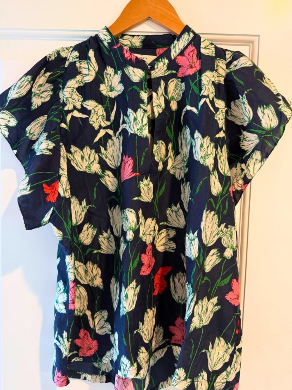 Birds of Paradis Trovata Brett Blouse Cotton Silk Size M